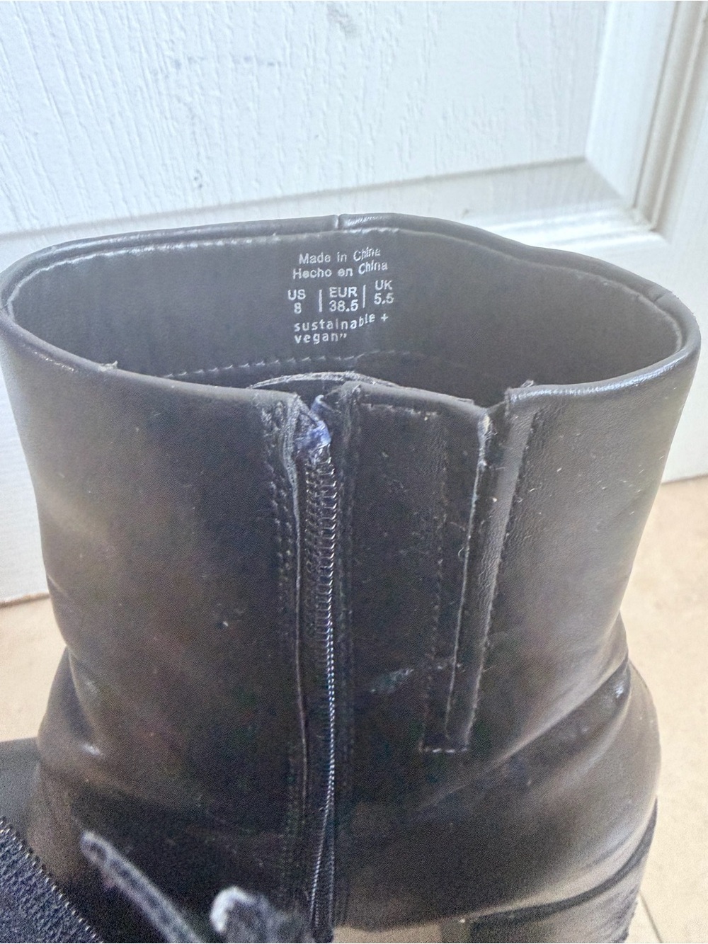 Black Platform Block Heel Ankle Boots - Picture 4 of 7